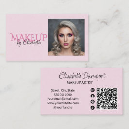 Tarjeta De Visita Código QR de icono social de escritura rosa sonros