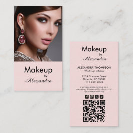 Tarjeta De Visita Código QR de icono social de escritura rosa sonros