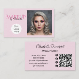 Tarjeta De Visita Código QR de icono social de escritura rosa sonros