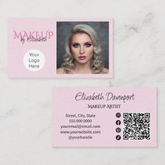 Tarjeta De Visita Código QR de icono social de escritura rosa sonros