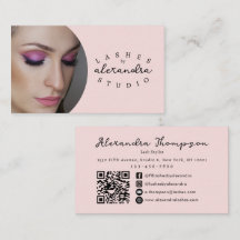 Código QR de Icono Social de Tinta Rosa Script Fot