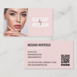 Tarjeta De Visita Código QR de icono social moderno de maquillaje de