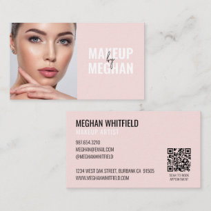 Tarjeta De Visita Código QR de icono social moderno de maquillaje fo