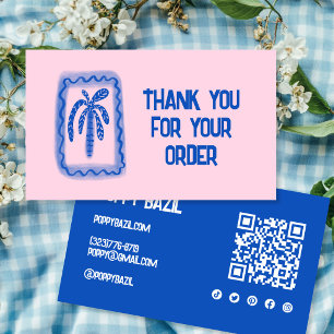 Tarjeta De Visita Código QR de Iconos Sociales de Agradecimiento por