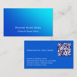 Tarjeta De Visita Código QR de iglesia con texto personalizado de gr