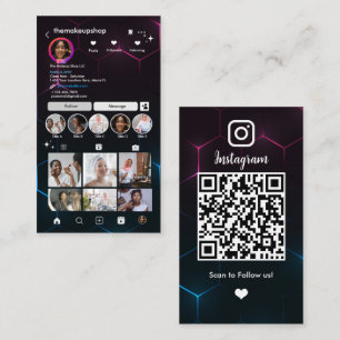 Tarjeta De Visita Código QR de Influencer de Instagram Redes Sociale