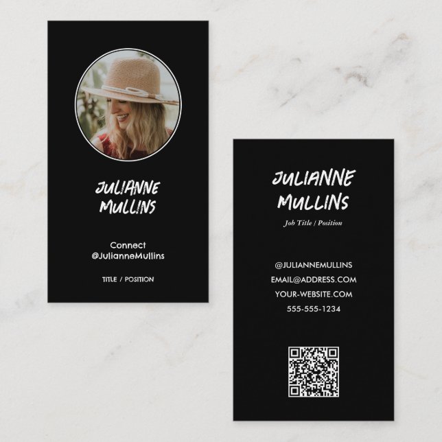 Tarjeta De Visita Código QR de Influencer de Redes Sociales (Anverso / Reverso)
