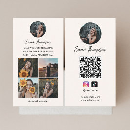 Tarjeta De Visita Código QR de Influencer de Redes Sociales Foto Bei