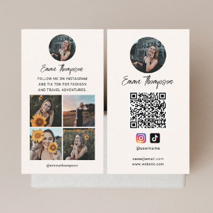 Tarjeta De Visita Código QR de Influencer de Redes Sociales Foto Bei