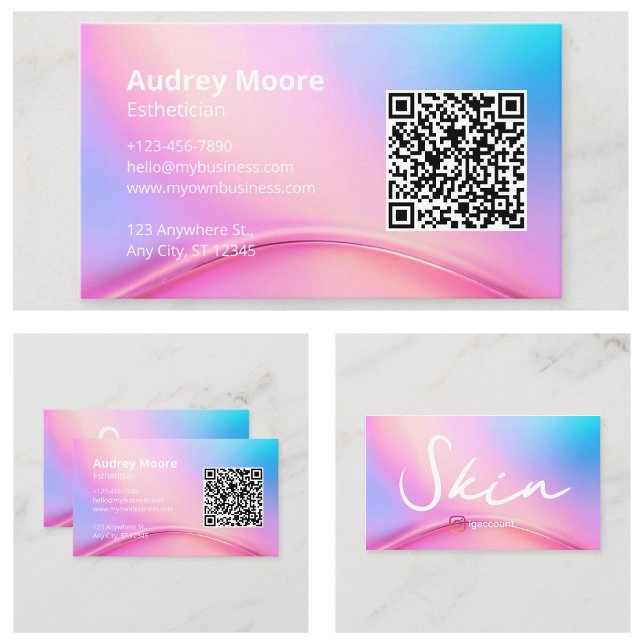 Tarjeta De Visita Código QR de información de esteticistas (Estheticians Information QR Code Business Card
)