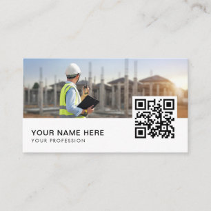 Tarjeta De Visita Código QR de Ingeniero Civil