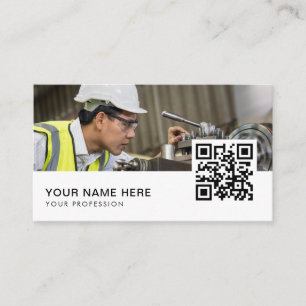 Tarjeta De Visita Código QR de ingeniero mecánico