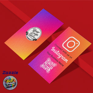 Tarjeta De Visita Código QR de Instagram con gradiente vibrante para