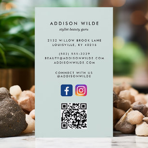 Tarjeta De Visita Código QR de Instagram de Facebook de Redes Social