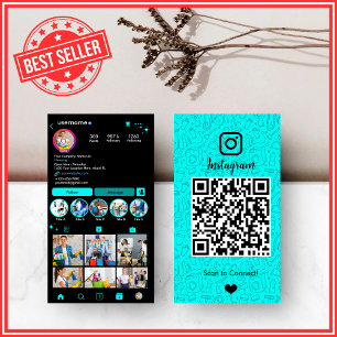 Tarjeta De Visita Código QR de Instagram de Limpieza del Hogar con T