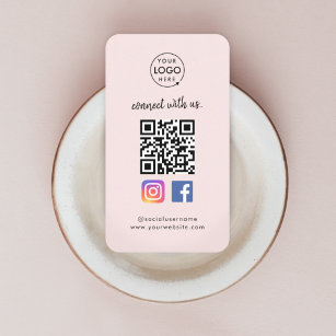 Tarjeta De Visita Código QR de Instagram en Facebook   Rosa de los m