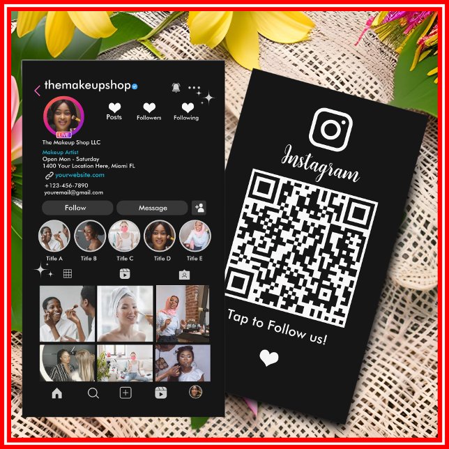 Tarjeta De Visita CÓDIGO QR de Instagram negro (Subido por el creador)