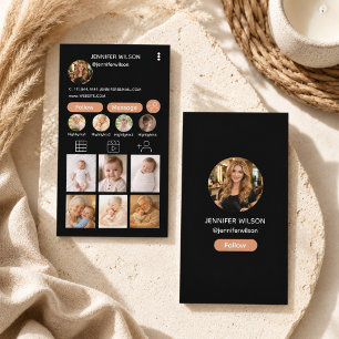 Tarjeta De Visita Código QR de Instagram para Negocios Seguime en