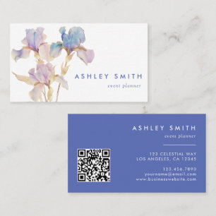 Tarjeta De Visita Código QR de Iris Elegante