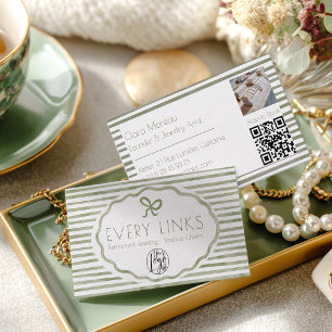 Tarjeta De Visita Código QR de Joyería Permanente Rayas de Coqueta V