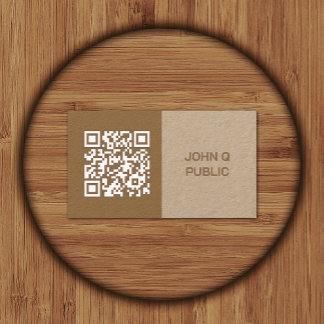 Tarjeta De Visita Código QR de la artesanía moderna Marrón
