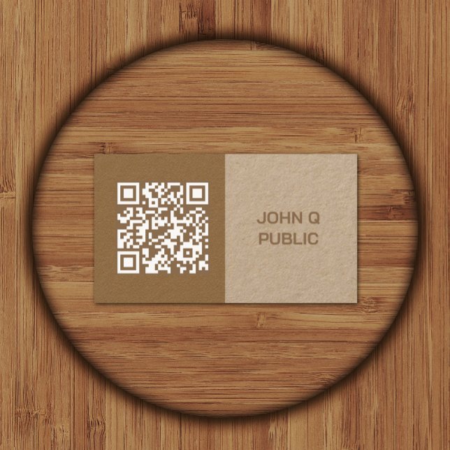Tarjeta De Visita Código QR de la artesanía moderna Marrón (Subido por el creador)