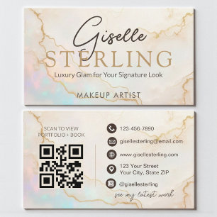 Tarjeta De Visita Código QR de la artista de maquillaje Opal Stone