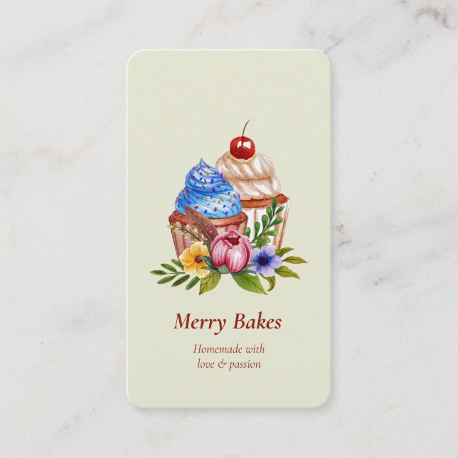 TARJETA DE VISITA CÓDIGO QR DE LA BAHERÍA DE CUPCAKE PATISSERIE (Anverso)