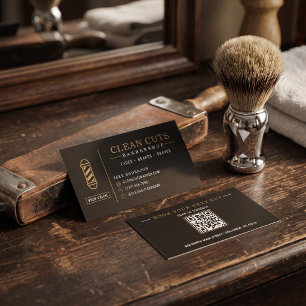 Tarjeta De Visita Código QR de la Barbería