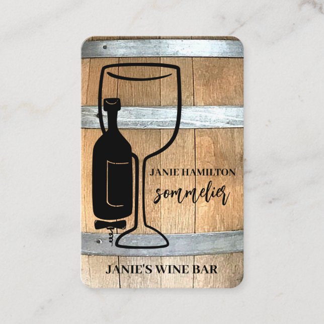 Tarjeta De Visita Código QR de la bodega de bar de vino rústico (Anverso)