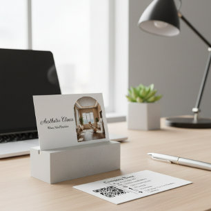 Tarjeta De Visita Código QR de la Clínica de Estética Arco Moderno F