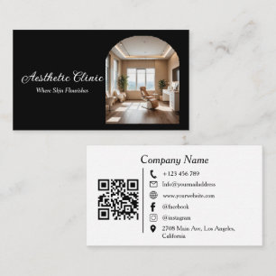 Tarjeta De Visita Código QR de la Clínica de Estética Minimal Arch N