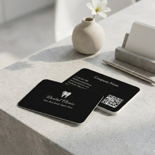 Tarjeta De Visita Código QR de la Clínica Dental Elegante Dentista