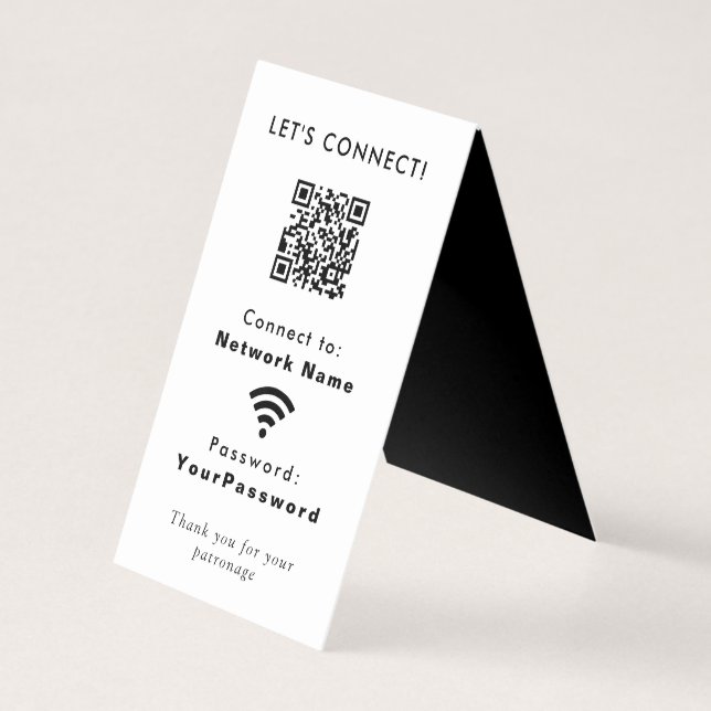 Tarjeta De Visita Código QR de la contraseña de conexión Wi-Fi del s (Reverso)