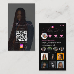 Tarjeta De Visita Código QR de la cuadrícula de alimentación de foto
