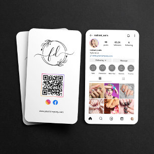 Tarjeta De Visita Código QR de la cuadrícula de fotos del perfil de