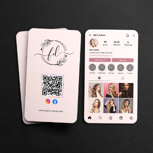 Tarjeta De Visita Código QR de la cuadrícula de fotos del perfil de