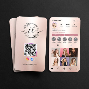 Tarjeta De Visita Código QR de la cuadrícula de fotos del perfil de 