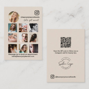 Tarjeta De Visita Código QR de la cuadrícula de Instagram para salón