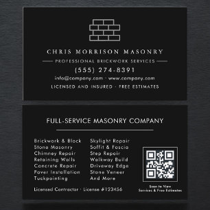 Tarjeta De Visita Código QR de la empresa de Albañilería Moderna