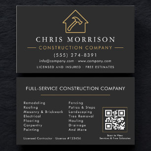 Tarjeta De Visita Código QR de la empresa de construcción