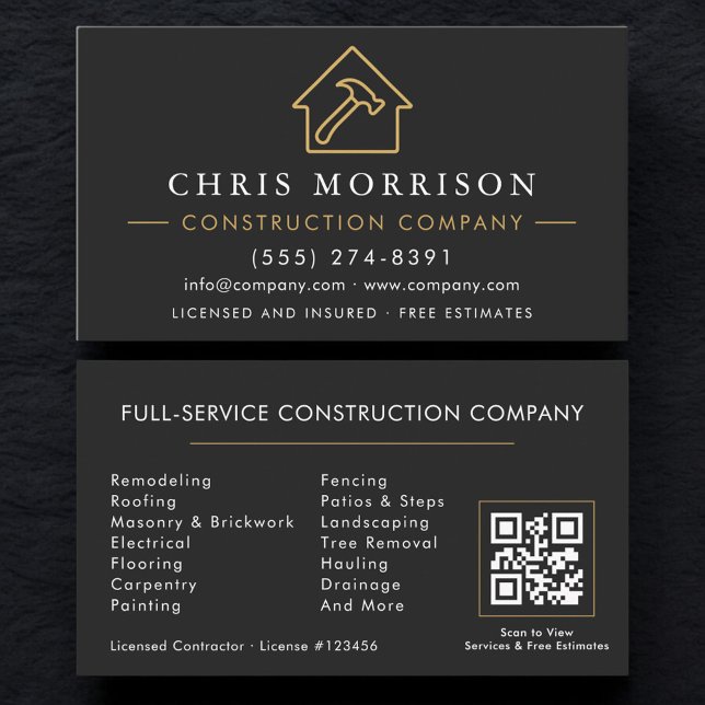 Tarjeta De Visita Código QR de la empresa de construcción  (Subido por el creador)