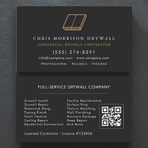 Tarjeta De Visita Código QR de la empresa de drywall