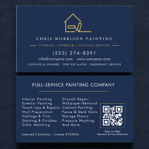 Tarjeta De Visita Código QR de la empresa de pintura profesional