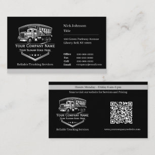 Tarjeta De Visita Código QR de la empresa de transporte de camiones