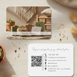 Tarjeta De Visita Código QR de la foto de la marca de jabón artesana