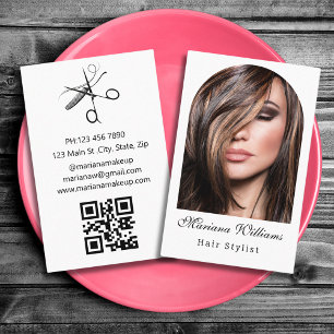 Tarjeta De Visita código qr de la foto del arco del estilo de peinad