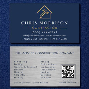 Tarjeta De Visita Código QR de la Marina de Construcción de Construc