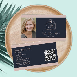Tarjeta De Visita Código QR de la Marina Profesional Inmobiliaria Mo