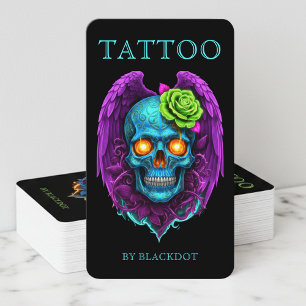 Tarjeta De Visita Código QR de la tienda de tatuajes del estudio de
